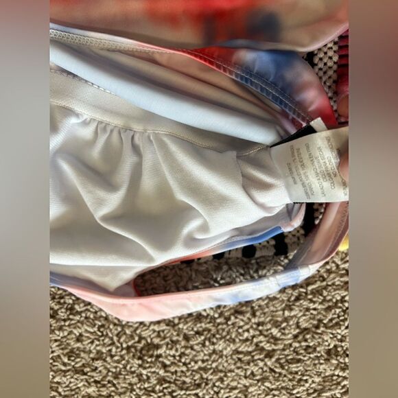 Creative Apparel Concept Red White Blue Tie Dye Texas One Peice Swimsuit Plus 1X - Picture 4 of 7